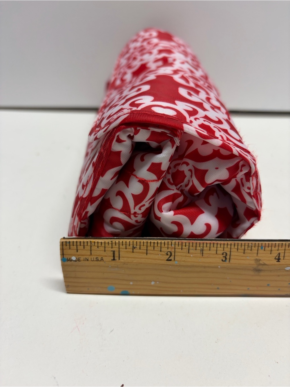 Red & White Patterned Roll-Up Pouch - Picture 13 of 13
